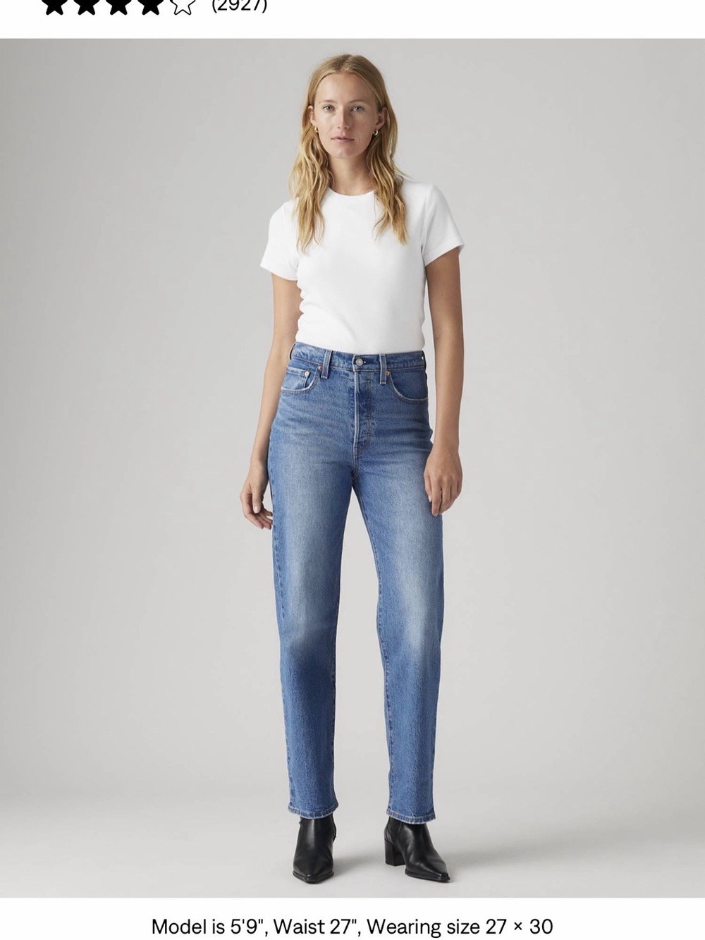 Levi's High-Rise Straight Jeans in Medium Blue